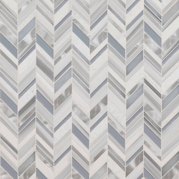 Msi Harlow Chevron 11.55 In X 12.48 In. Glass Mosaic Wall Tile, 10PK ZOR-MD-0417 - main
